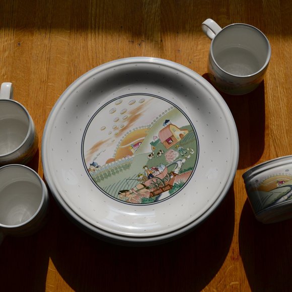 Vintage 1990s Set of 4 Studio Nova Homecoming Flat Cups Height: 2 3/4 in Y2315 - Picture 7 of 7